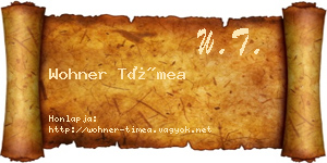 Wohner Tímea névjegykártya