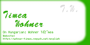 timea wohner business card